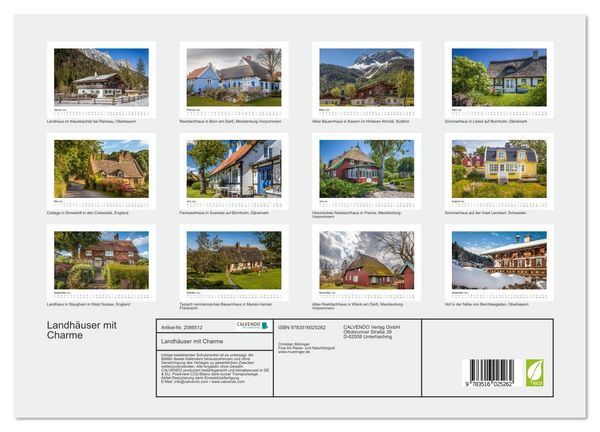 Produktbild: Landh&auml;user mit Charme (Wandkalender 2026 DIN A3 quer), CALVENDO Monatskalender