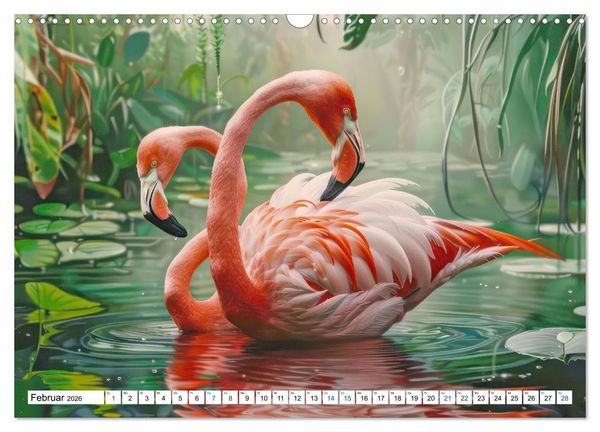 Produktbild: Ein Herz f&uuml;r Flamingos (Wandkalender 2026 DIN A3 quer), CALVENDO Monatskalender