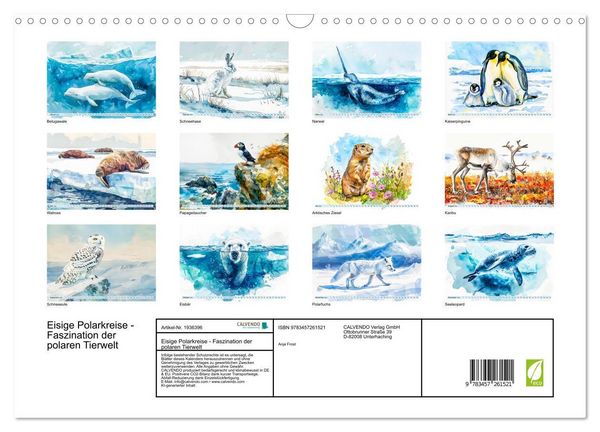 Produktbild: Eisige Polarkreise - Faszination der polaren Tierwelt (Wandkalender 2026 DIN A3 quer), CALVENDO Monatskalender