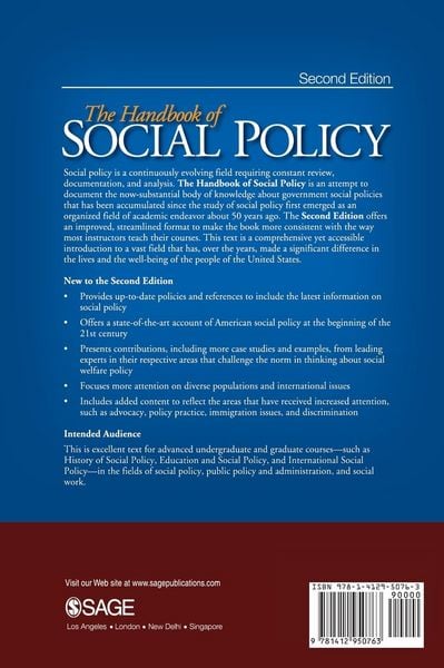 Produktbild: The Handbook of Social Policy