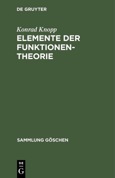 Produktbild: Elemente der Funktionentheorie