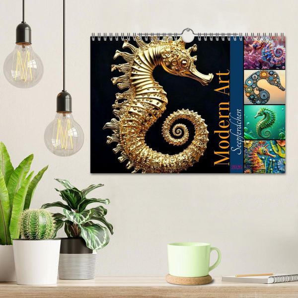 Produktbild: Seepferdchen - Modern Art (Wandkalender 2026 DIN A4 quer), CALVENDO Monatskalender