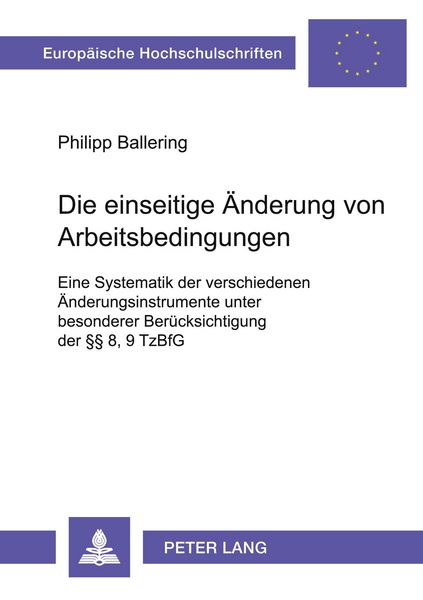 Produktbild: Die einseitige &Auml;nderung von Arbeitsbedingungen