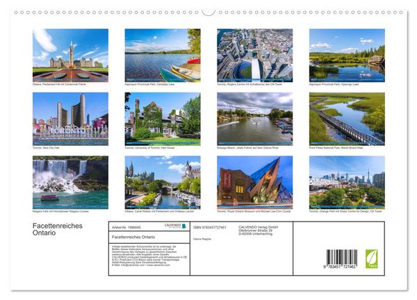 Produktbild: Facettenreiches Ontario (hochwertiger Premium Wandkalender 2026 DIN A2 quer), Kunstdruck in Hochglanz