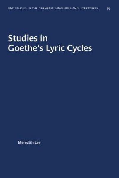 Produktbild: Studies in Goethe's Lyric Cycles