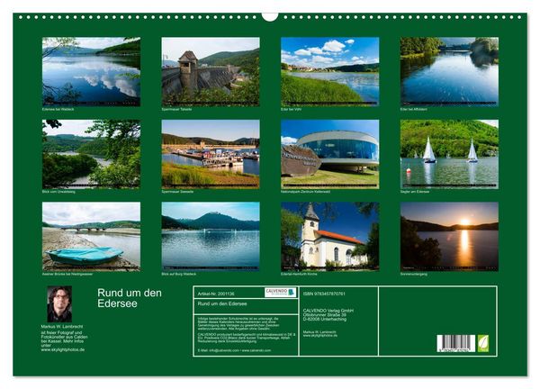 Produktbild: Rund um den Edersee (Wandkalender 2026 DIN A2 quer), CALVENDO Monatskalender