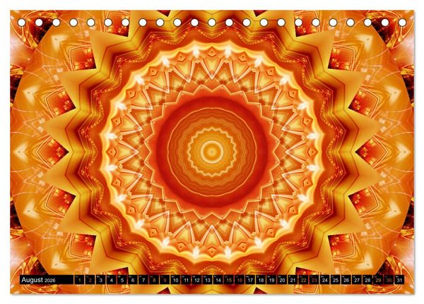 Produktbild: Energie - Mandalas in orange (Tischkalender 2026 DIN A5 quer), CALVENDO Monatskalender