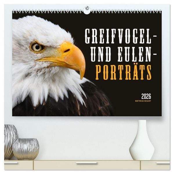 Produktbild: GREIFVOGEL- UND EULENPORTR&Auml;TS (hochwertiger Premium Wandkalender 2026 DIN A2 quer), Kunstdruck in Hochglanz