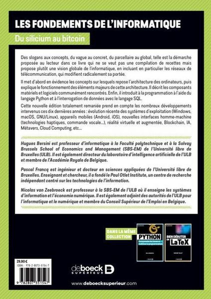 Produktbild: Fondements de informatique du s