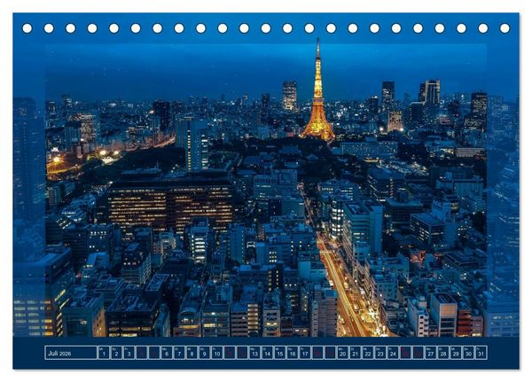 Produktbild: Metropolen - Asiens sch&ouml;nste St&auml;dte bei Nacht (Tischkalender 2026 DIN A5 quer), CALVENDO Monatskalender