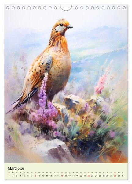 Produktbild: Europas Wildtiere. Aquarelle von den Bewohnern der W&auml;lder und Berge (Wandkalender 2026 DIN A4 hoch), CALVENDO Monatskalender