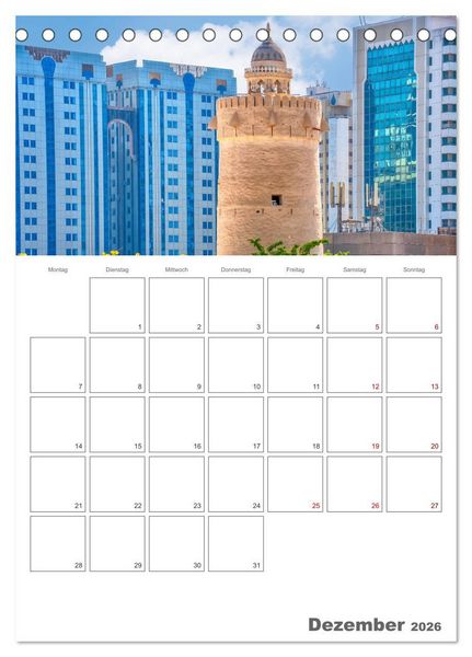 Produktbild: Abu Dhabi - Reiseplaner (Tischkalender 2026 DIN A5 hoch), CALVENDO Monatskalender