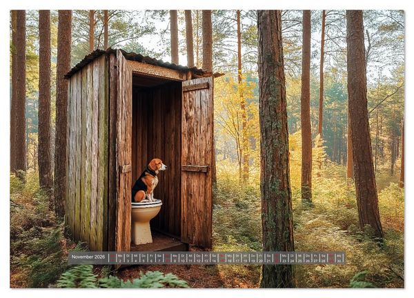 Produktbild: Sitz, Platz, Sp&uuml;l - Hunde auf dem Thron (Wandkalender 2026 DIN A4 quer), CALVENDO Monatskalender