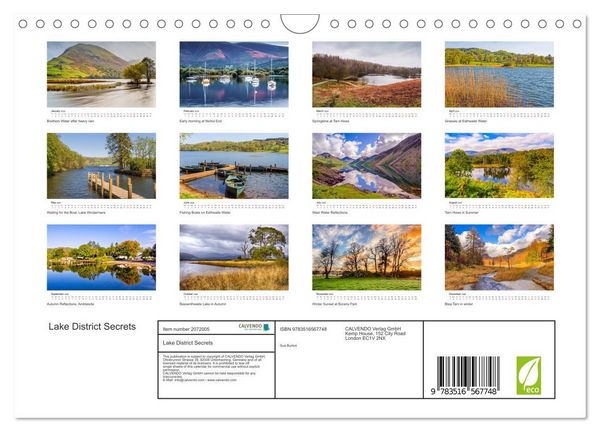 Produktbild: Lake District Secrets (Wall Calendar 2026 DIN A4 landscape), CALVENDO 12 Month Wall Calendar