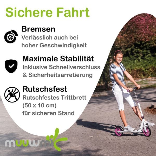 Produktbild: muuwmi Aluminium Scooter 125 mm schwarz-gr&uuml;n