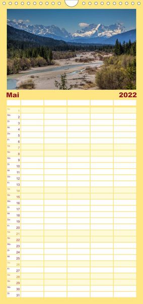 Produktbild: Familienplaner Licht &uuml;ber Alpenlandschaften (Wandkalender 2022 , 21 cm x 45 cm, hoch)