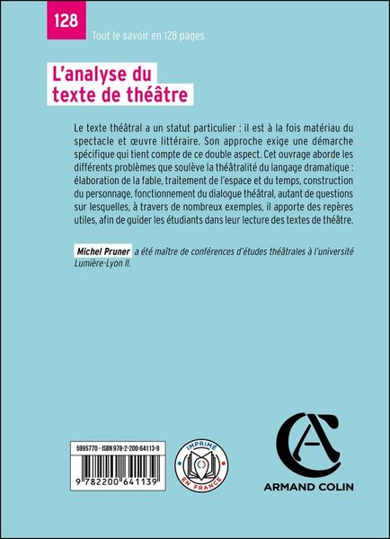 Produktbild: L'analyse du texte de th&eacute;&acirc;tre