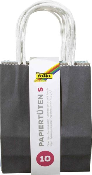 Folia Papiertüten S TREND, aus 110g/m² Kraftpapier, 20 Stück, 12x15x5,5cm, farbig sortiet