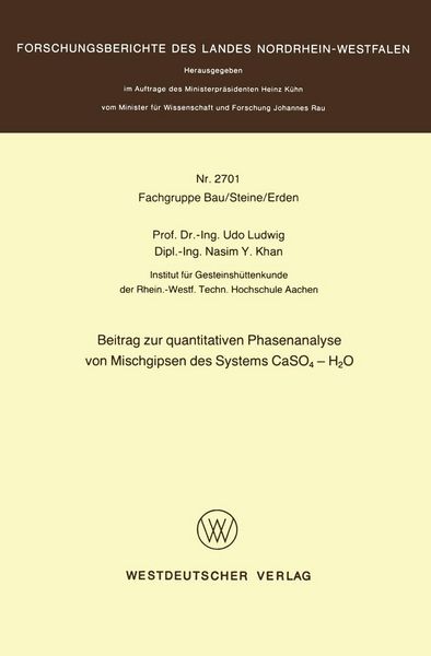 Produktbild: Beitrag zur quantitativen Phasenanalyse von Mischgipsen des Systems CaSO4 - H2O