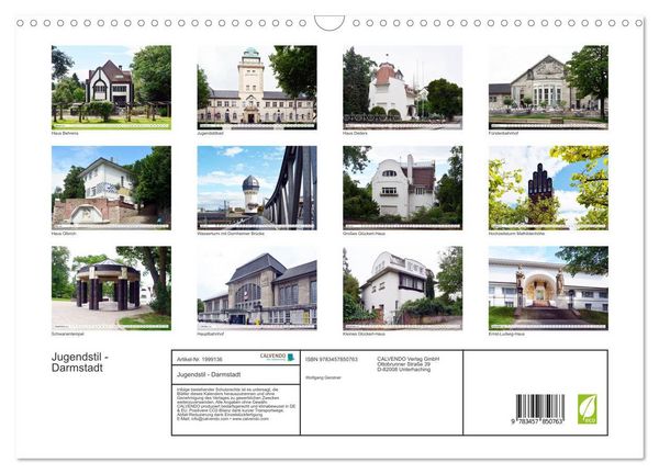 Produktbild: Jugendstil - Darmstadt (Wandkalender 2026 DIN A3 quer), CALVENDO Monatskalender