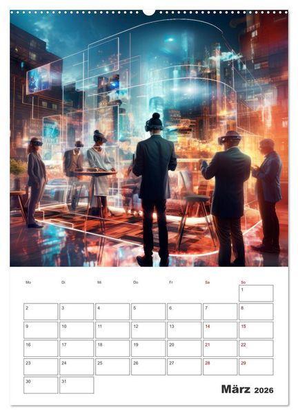 Produktbild: METAVERSE Cooler Terminplaner (Wandkalender 2026 DIN A2 hoch), CALVENDO Monatskalender