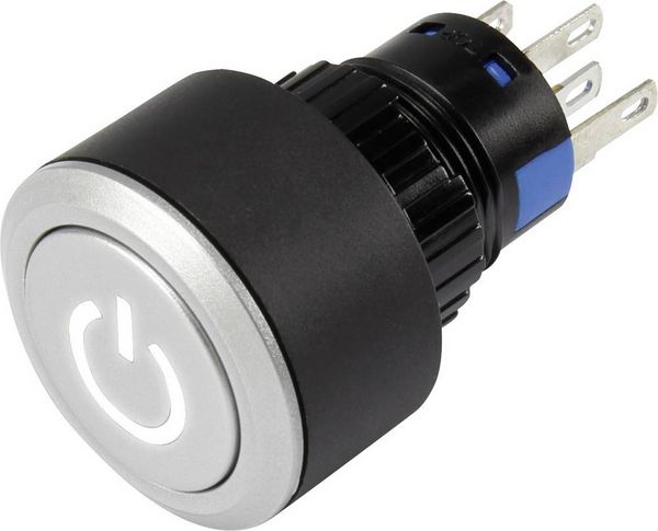 Produktbild: TRU COMPONENTS 1303032 LAS1-AWY-11T/W/12V/P Drucktaster 250 V/AC 3 A 1 x Aus/(Ein) tastend Wei&szlig; IP65 1 St.