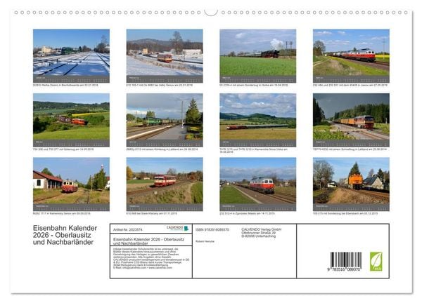 Produktbild: Eisenbahn Kalender 2026 - Oberlausitz und Nachbarl&auml;nder (hochwertiger Premium Wandkalender 2026 DIN A2 quer), Kunstdruck in Hochglanz