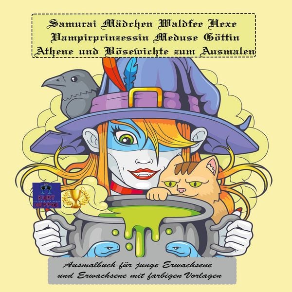 Produktbild: Samurai M&auml;dchen Waldfee Hexe Vampirprinzessin Meduse G&ouml;ttin Athene und B&ouml;sewichte zum Ausmalen