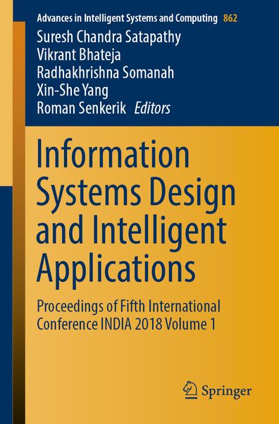 Produktbild: Information Systems Design and Intelligent Applications