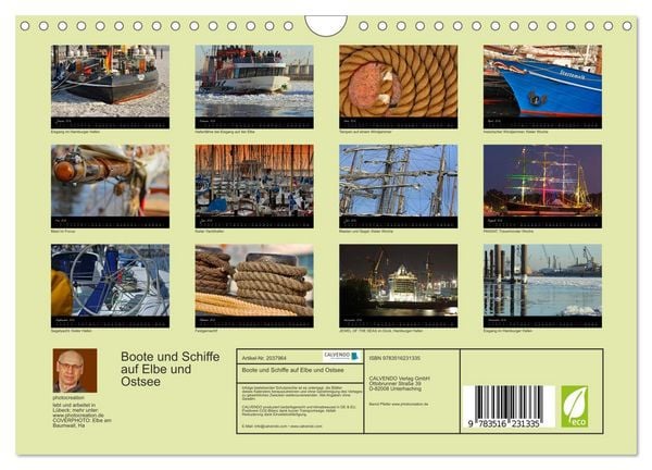 Produktbild: Boote und Schiffe auf Elbe und Ostsee (Wandkalender 2026 DIN A4 quer), CALVENDO Monatskalender