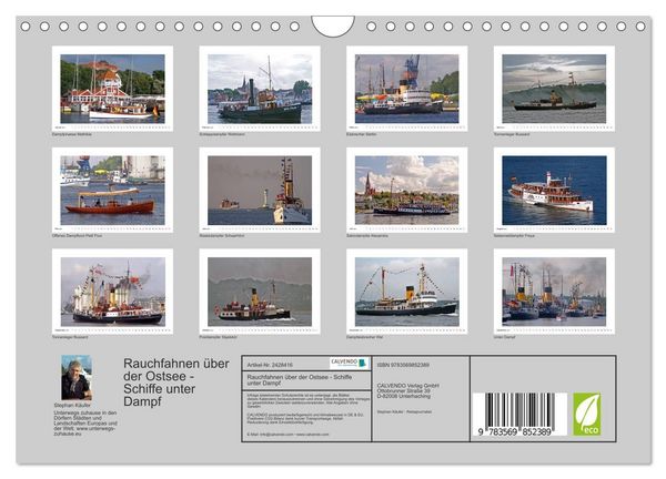 Produktbild: Rauchfahnen &uuml;ber der Ostsee - Schiffe unter Dampf (Wandkalender 2027 DIN A4 quer), CALVENDO Monatskalender