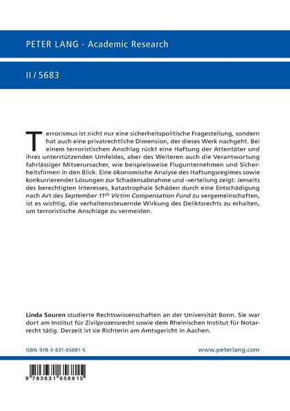 Produktbild: Haftung fuer terroristische Anschlaege