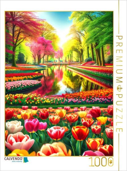 Produktbild: CALVENDO Puzzle Keukenhofs Blumenparadies in den Niederlanden | 1000 Teile Lege-Gr&ouml;&szlig;e 64x48cm Foto-Puzzle f&uuml;r gl&uuml;ckliche Stunden