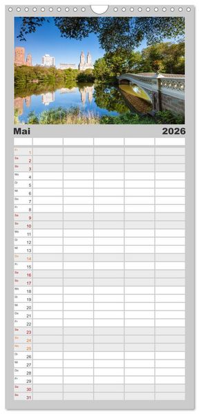 Produktbild: Familienplaner 2026 - New York City - Atemberaubende Ansichten mit 5 Spalten (Wandkalender, 21 x 45 cm) CALVENDO