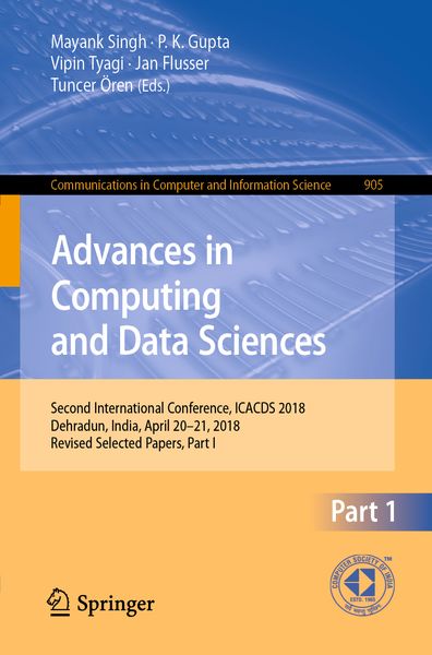 Produktbild: Advances in Computing and Data Sciences