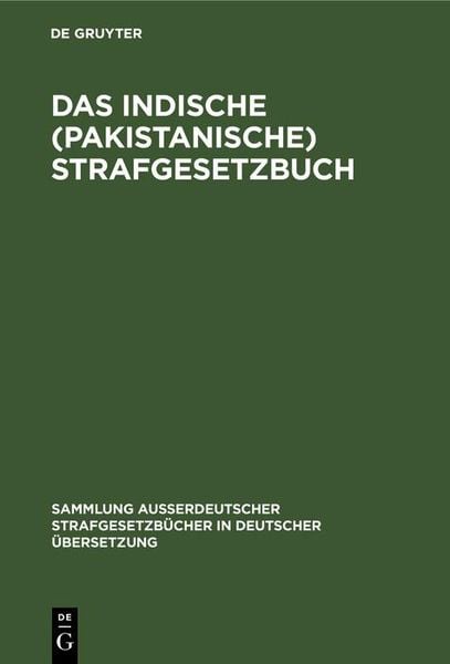 Produktbild: Das Indische (pakistanische) Strafgesetzbuch