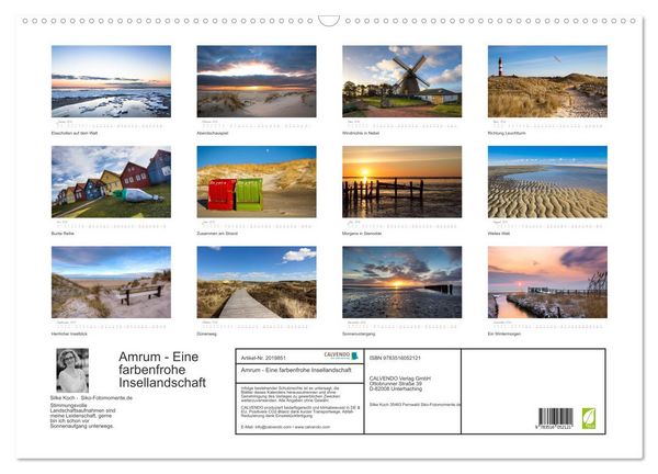 Produktbild: Amrum - Eine farbenfrohe Insellandschaft (Wandkalender 2026 DIN A2 quer), CALVENDO Monatskalender