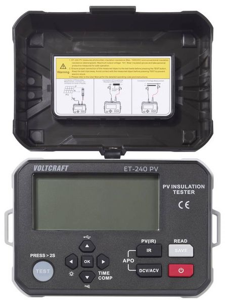 Produktbild: VOLTCRAFT ET-240 PV Isolationsmessger&auml;t 125 V, 250 V, 500 V, 1000V 4000 MΩ
