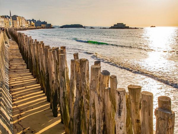 Produktbild: CALVENDO Puzzle Sonnenuntergang, Saint Malo, Bretagne, Frankreich | 1000 Teile Lege-Gr&ouml;&szlig;e 64x48cm Foto-Puzzle f&uuml;r gl&uuml;ckliche Stunden