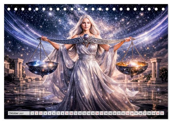 Produktbild: Sternzeichen - Die M&auml;chte des Tierkreises (Tischkalender 2027 DIN A5 quer), CALVENDO Monatskalender