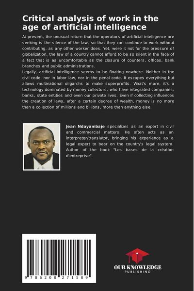 Produktbild: Critical analysis of work in the age of artificial intelligence