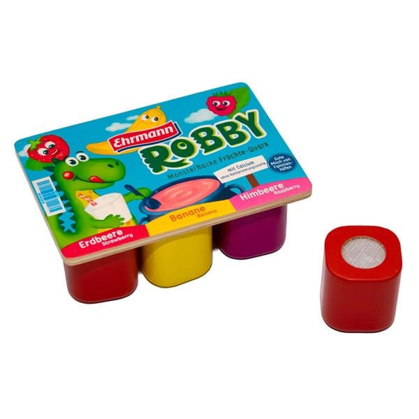 Produktbild: Kaufmannsladenartikel Robby Fr&uuml;chtequarkbecher Holz 6 St&uuml;ck