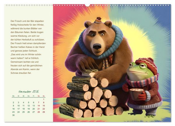 Produktbild: Der Frosch und der B&auml;r - Ein Jahr voller Abenteuer (Wandkalender 2026 DIN A2 quer), CALVENDO Monatskalender