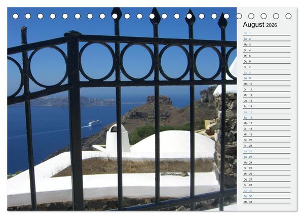Produktbild: SANTORINI - Idyll auf dem Vulkan (Tischkalender 2026 DIN A5 quer), CALVENDO Monatskalender