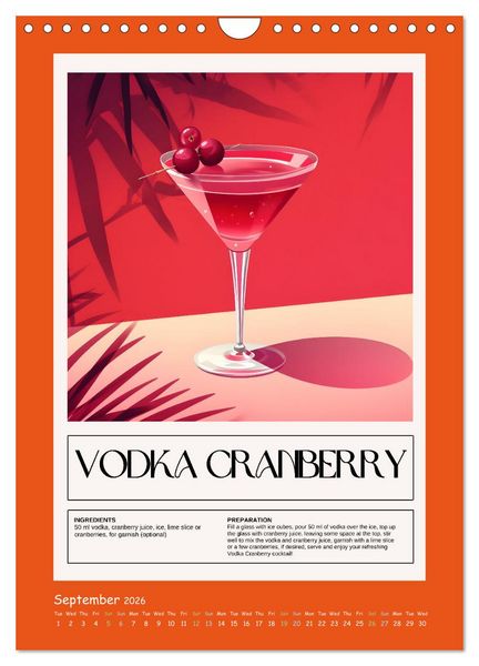 Produktbild: Classic Cocktails (Wall Calendar 2026 DIN A4 portrait), CALVENDO 12 Month Wall Calendar