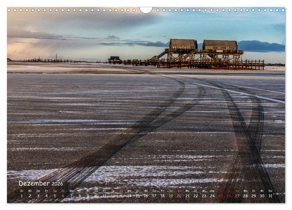 Produktbild: Westk&uuml;ste - Zwischen St. Peter Ording, B&uuml;sum und Elbe (Wandkalender 2026 DIN A3 quer), CALVENDO Monatskalender