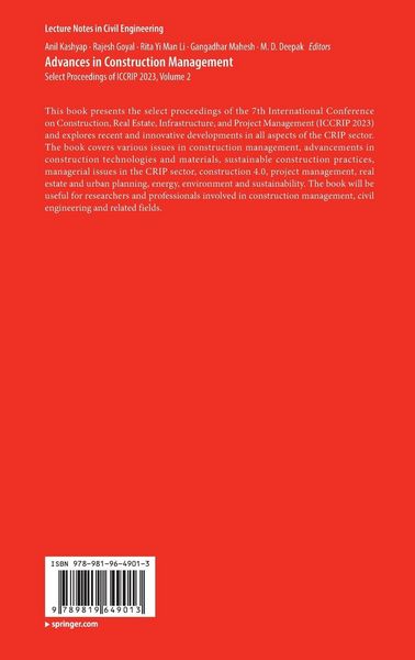 Produktbild: Advances in Construction Management