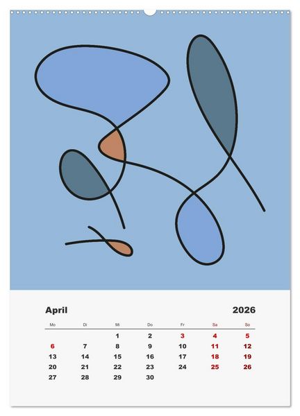 Produktbild: FormArt - Linien und Farben (Wandkalender 2026 DIN A2 hoch), CALVENDO Monatskalender