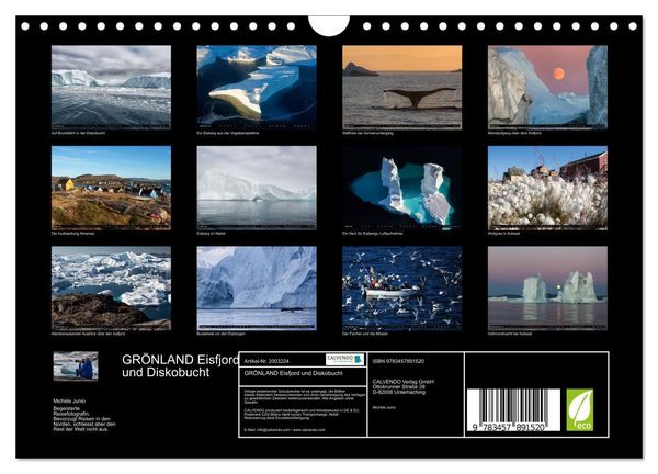 Produktbild: GR&Ouml;NLAND Eisfjord und Diskobucht (Wandkalender 2026 DIN A4 quer), CALVENDO Monatskalender