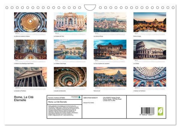 Produktbild: Rome, La Cit&eacute; &Eacute;ternelle (Calendrier mural 2026 DIN A4 vertical), CALVENDO calendrier mensuel